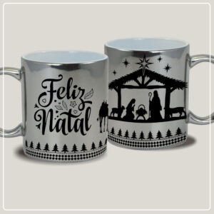 Arte Digital - Caneca Cromada Natal Presépio