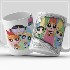 Arte Digital 3D para Caneca (Meninas Super Poderosas)