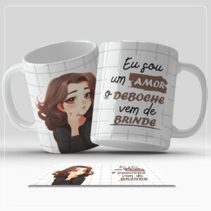 Arte Digital para Caneca - Eu sou um amor