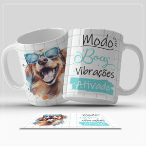 Arte Digital para Caneca - Modo boas vibrações ativado
