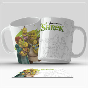 Arte Digital para Caneca - Shrek e Família