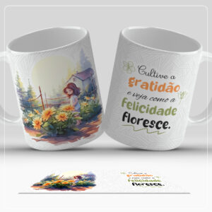 Arte Digital para Caneca - Cultive a gratidão