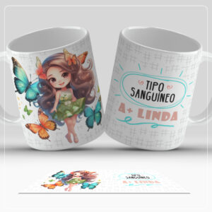 Arte Digital para Caneca - Tipo sanguíneo A+ Linda