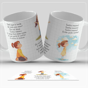 Kit Digital para Caneca - SONHA MESMO (Masculino e Feminino) [música gospel]