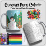 Kit Digital - Natal Infantil 2025 (para colorir) - Imagem 6